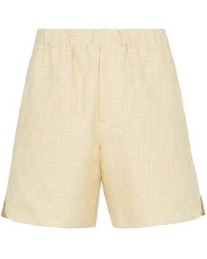 Fendi Shorts Con Motivo Ff - Neutro