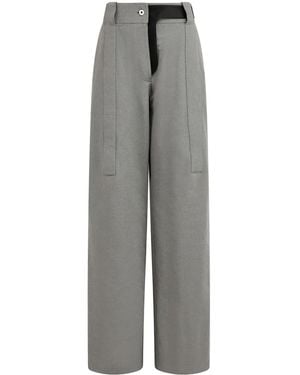 Ferragamo Canvas Palazzo Pants - Gray