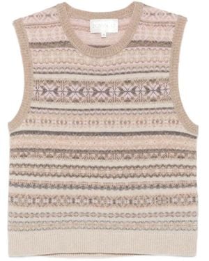 Bompard Fair Isle Sleeveless Vest - Natural