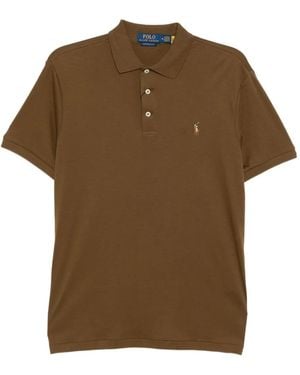 Polo Ralph Lauren Embroidered-Logo Cotton Polo Shirt - Brown