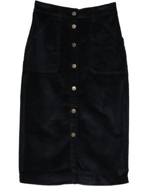 MAISON HOTEL Button-Front Midi Skirt - Black
