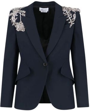 McQueen デコラティブ シングルジャケット - ブルー