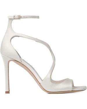Jimmy Choo 95Mm Azia T-Strap Sandals - White