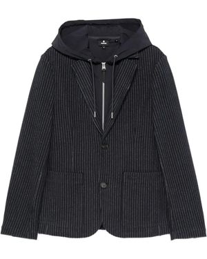 Mackage Pinstriped Hooded Blazer - Black