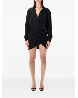 ANDAMANE Grace Hooded Mini Dress - Black