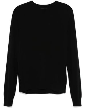 Bompard Hammer-Sleeve Round-Neck Jumper - Black