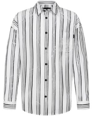 Juun.J Vertical-Stripe Shirt - White