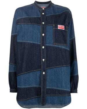 KENZO Paris Patchwork Denim Shirt - Blue