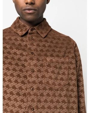 ERL All-Over Logo Print Corduroy Shirt - Brown