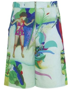 Amir Slama Printed Cargo Shorts - Green