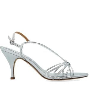 Aeyde Strappy Knotted Leather Heels - White