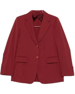 Max Mara Mstassenzi Single-Breasted Notched-Lapels Blazer - Red