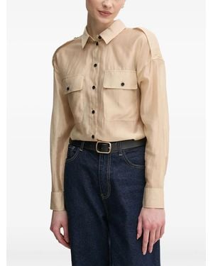 Ouí Chemise Boutonnée À Poche À Rabat - Blue