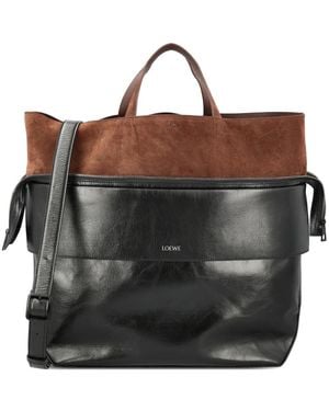 Loewe Große Switch Tote Bag Aus Wildleder - Schwarz