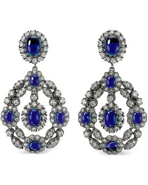 Anabela Chan 18Kt Treasure Diamond And Sapphire Earrings - Blue