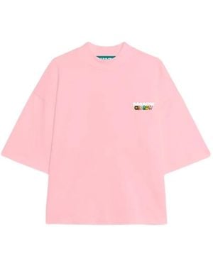 Barrow Graphic-Print Mock-Neck T-Shirt - Pink
