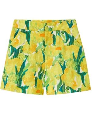 La DoubleJ Good Butt Floral-Print Shorts - Yellow