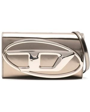 DIESEL 1dr レザー チェーンウォレット - グレー