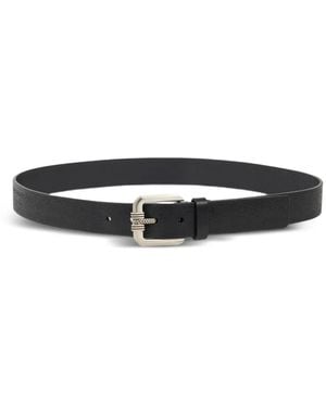 Etro Leather Belt With Engraved Motif - White