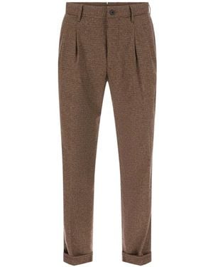 Incotex Houndstooth Tapered Pants - Brown
