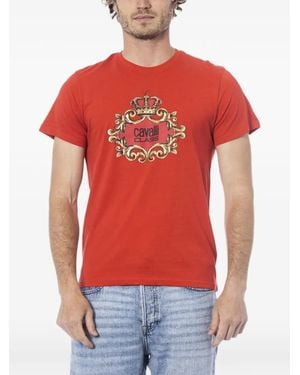 Roberto Cavalli Logo-Print T-Shirt - Red
