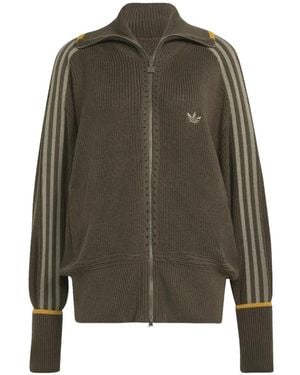adidas Firebird Logo-Embroidered Cardigan - Green