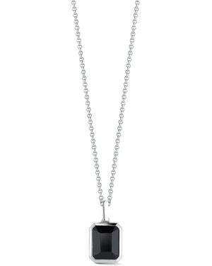 Mateo Emerald-Cut Onyx Necklace - White