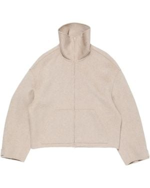 Acne Studios High-Neck Cropped Jacket - Natural