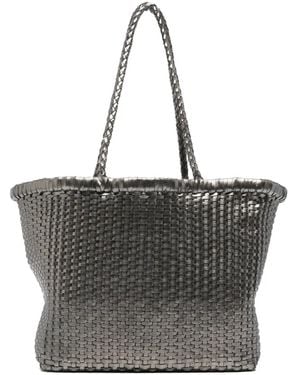 Dragon Diffusion Small Grace Basket Woven Braided Tote Bag - Grey