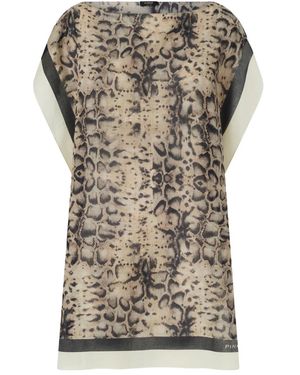 Pinko Snake-Print Draped T-Shirt - Grey