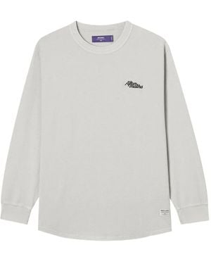 AFTERMATHS T-Shirt A Maniche Lunghe Con Logo Ricamato - Bianco