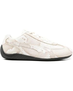PUMA Snakeskin-Effect Leather Trainers - White