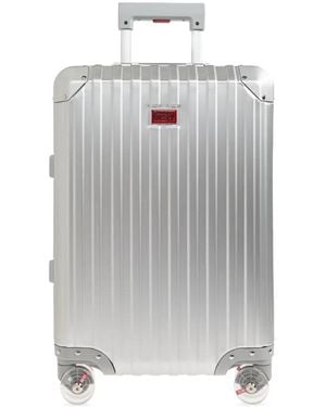 DIESEL Ribbed-Texture Logo-Plaque Suitcase - Grey