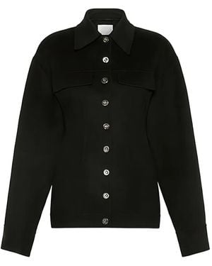 Sportmax Paneled Button-Down Jacket - Black