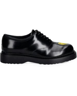 Filling Pieces Flower-Embroidered Lace-Up Derby Shoes - Black