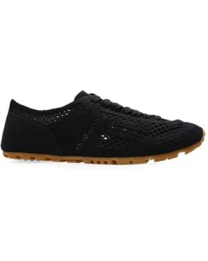Balmain Crochet-Knit Low-Top Trainers - Black
