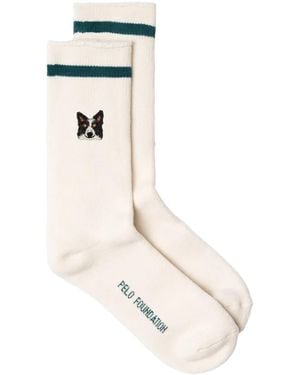 PELO FOUNDATION Calcetines con parche Border Collie - Blanco