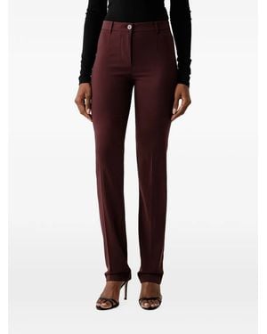 Patrizia Pepe Logo-Plaque Pressed-Crease Pants - Red