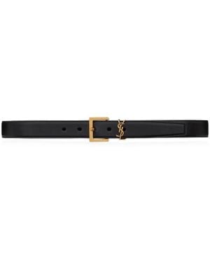 Saint Laurent Cassandre Vadim Reversible Belt - White