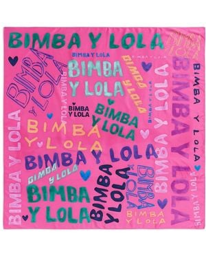 Bimba Y Lola All-Over Logo-Print Scarf - Pink