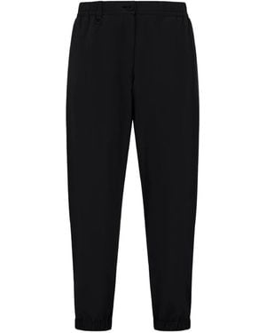 Herno Elasticated-Cuffs Straight-Leg Trousers - Black