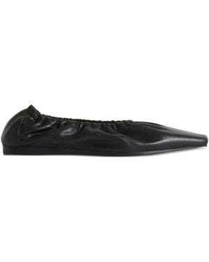 Vagabond Shoemakers Square-Toe Leather Flats - Black