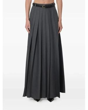 Self-Portrait Pleated Maxi Skirt - Black