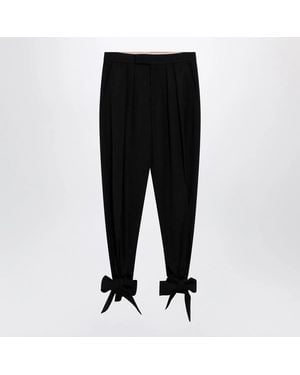 Chloé Pleated Fluid Crêpe De Chine Pants - Black