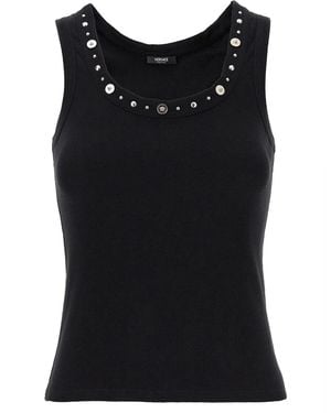 Versace Tank Top Emboidery Studs - Black