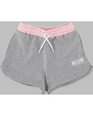 MSGM Fleece Shorts Girl - Grey