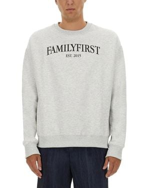 FAMILY FIRST Sweatshirt With Logo - Grey