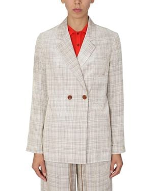 Alysi Double-Breasted Blazer - White