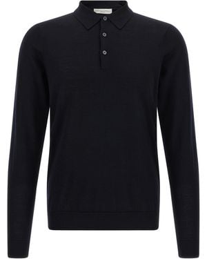 LARMERI STUDIO Merino Wool Polo Shirt - Blue