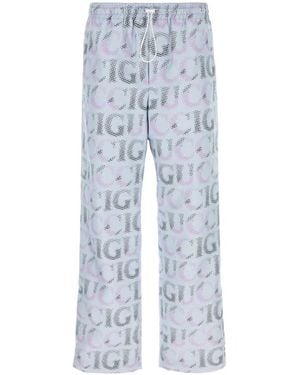 Gucci Printed Polyester Pant - Blue